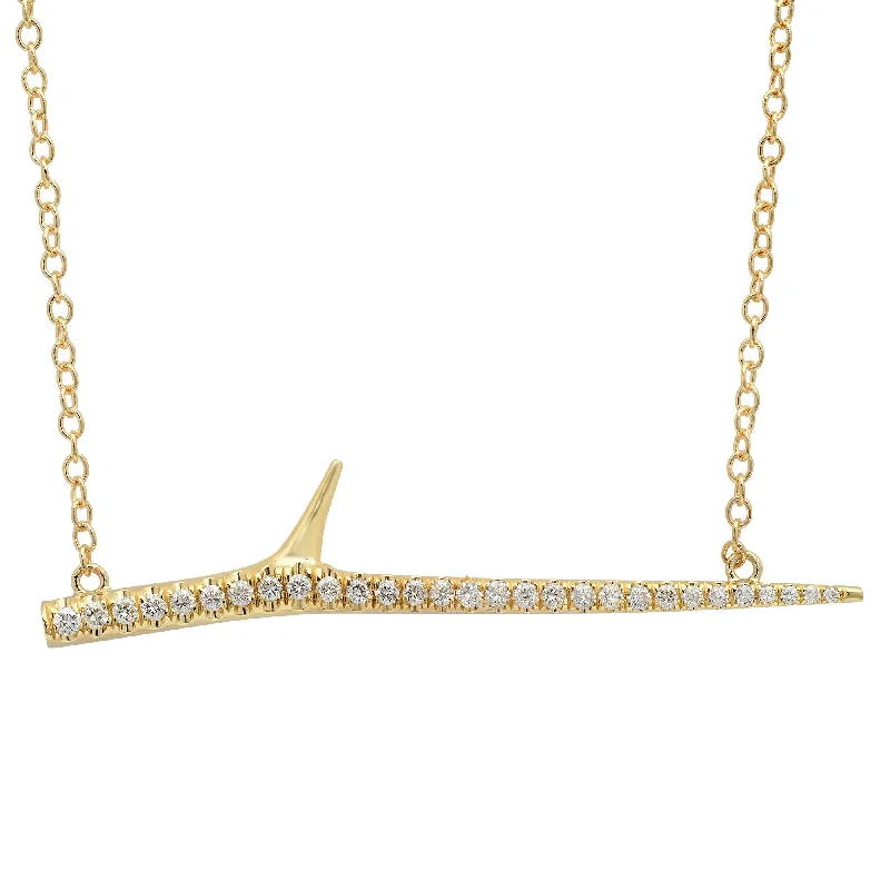 Horizontal Diamond Thorn Necklace