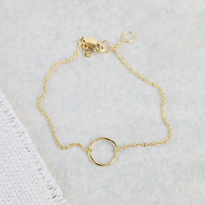 Ladies bracelets store finds-Gold Vermeil Small Circle Bracelet