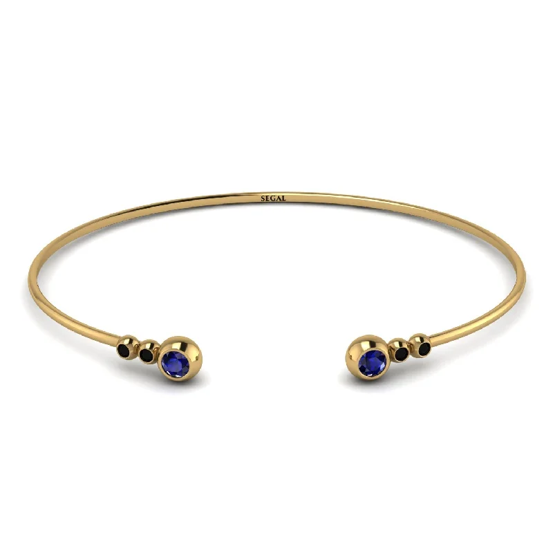 Ladies bracelets care tips-Geometric Bezel Sapphire Bracelet - Josie No. 43