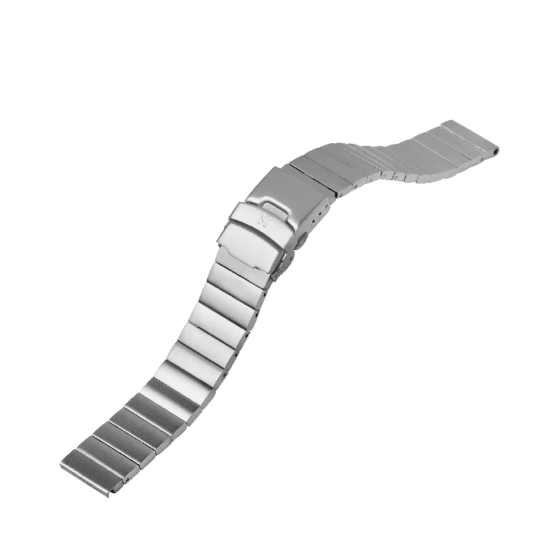 Ladies bracelets jade accents-Straight End Watch Bracelet: Ladder Brushed Finish