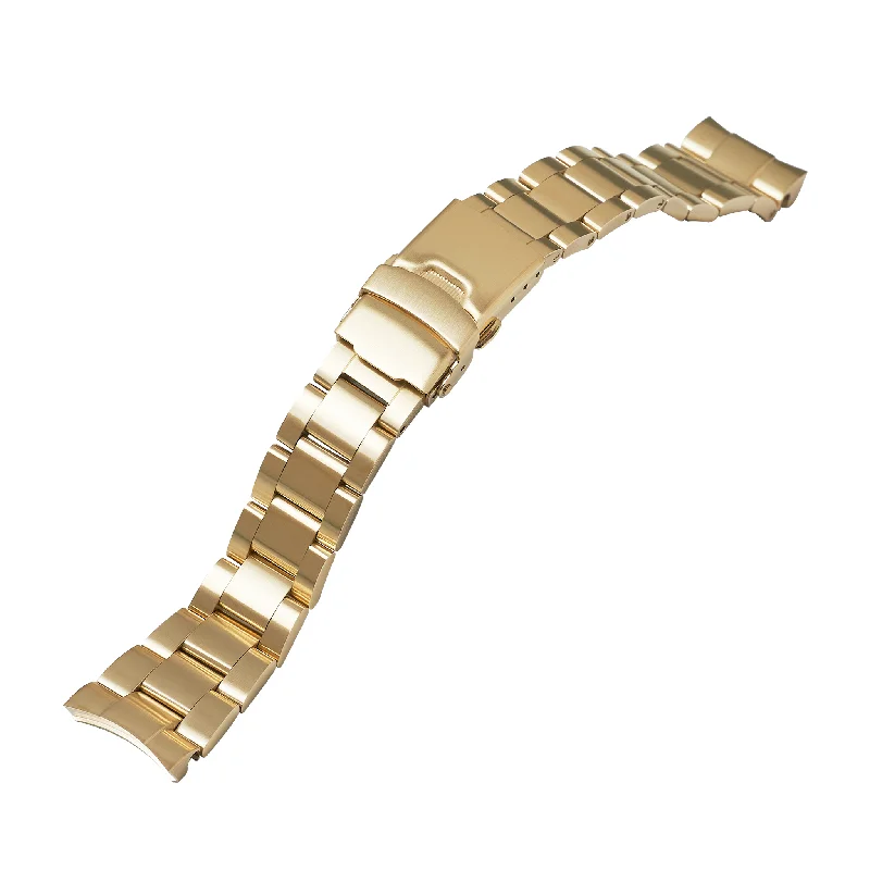 Ladies bracelets gift ideas-NMK926/935 Nautilus Watch Bracelet: Oyster Gold Brushed Finish