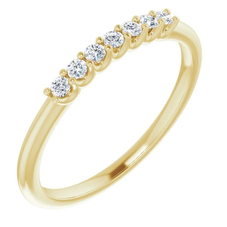 Ladies rings ring finger-14K Yellow 1/10 CTW Natural Diamond Anniversary Band