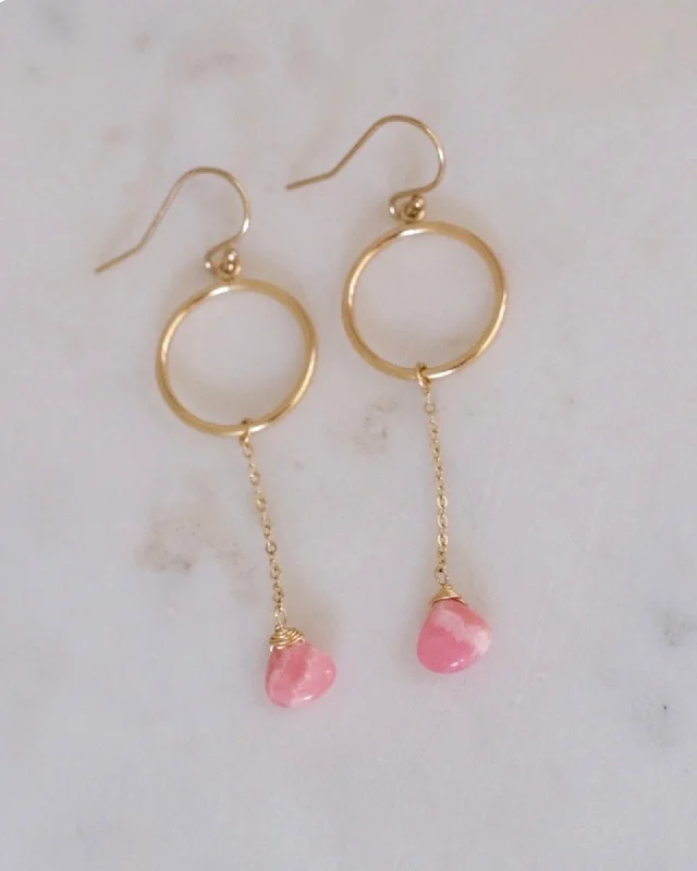 Ladies rings Christmas designs-Fiona Rhodochrosite earrings