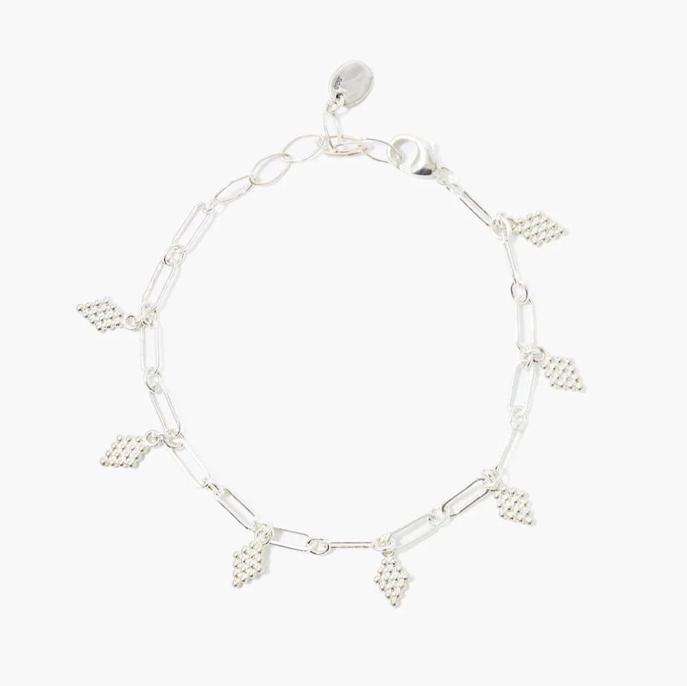 Ladies bracelets elegant looks-Bijou Charm Bracelet in Silver