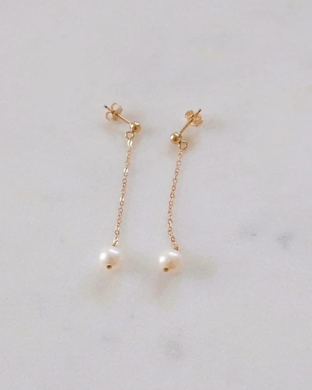 Ladies rings age suitability-Pearl Drop Stud Earrings