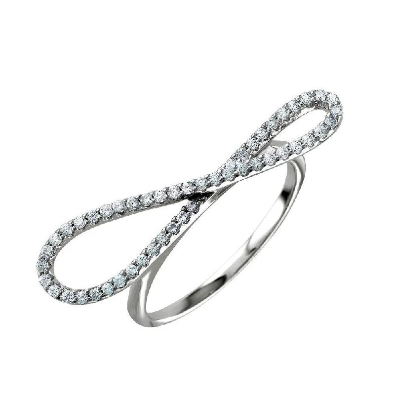 Ladies rings care advice-Silver 925 Rhodium Plated Infinity CZ  Ring - STR01045