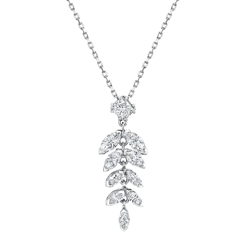 Diamond Leaf Pendant Necklace