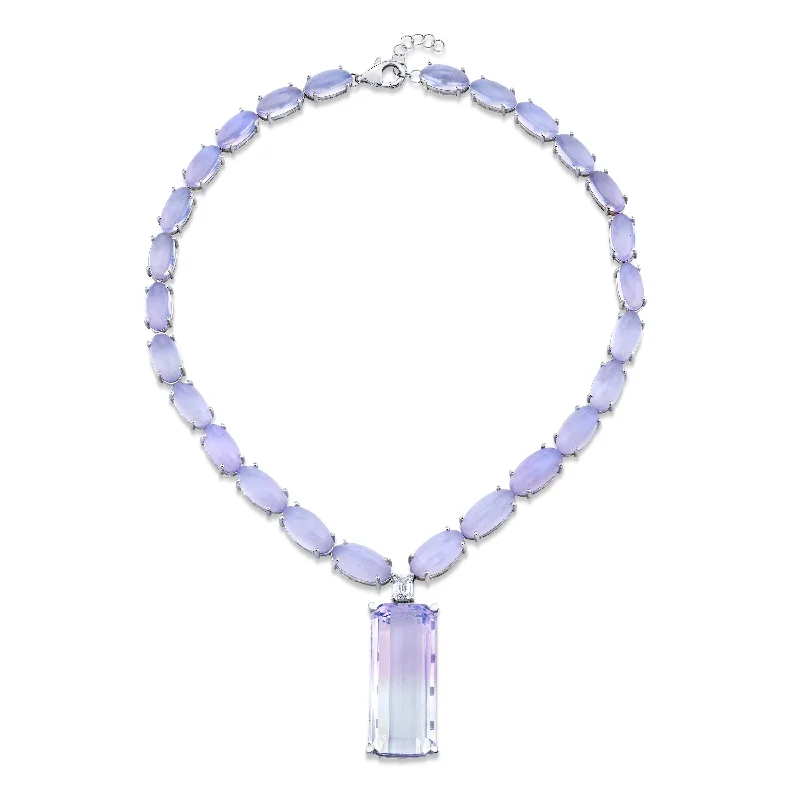 Lavender Quartz Waterfall Necklace