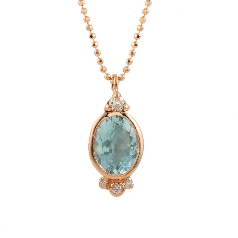 Oval Aquamarine Necklace