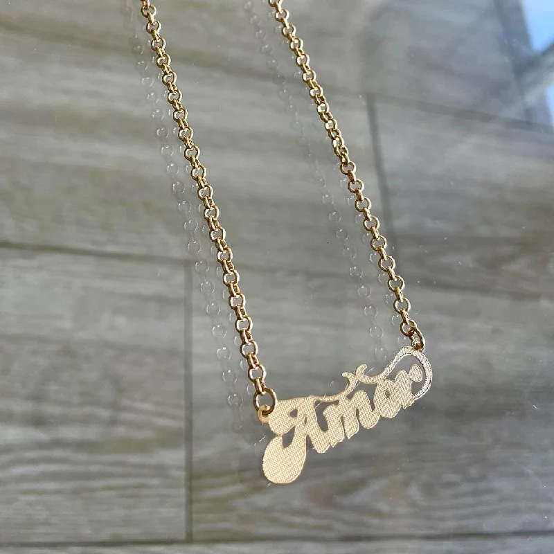 Amor Nameplate Necklace