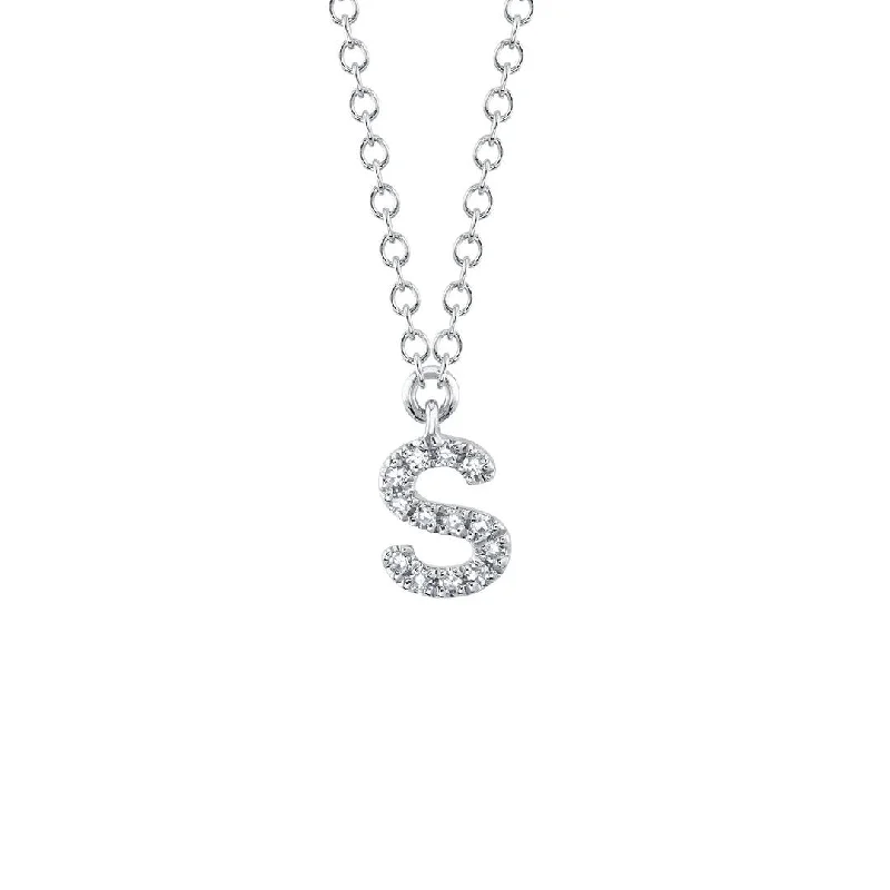 18" 0.05 ctw Diamond Initial Stationary Pendant Necklace | 10275240