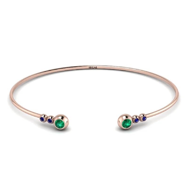 Ladies bracelets price options-Geometric Bezel Emerald Bracelet - Josie No. 65