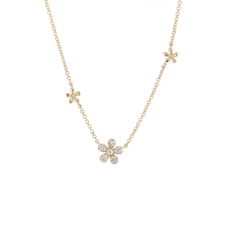 0.13 ctw Diamond Flower Necklace