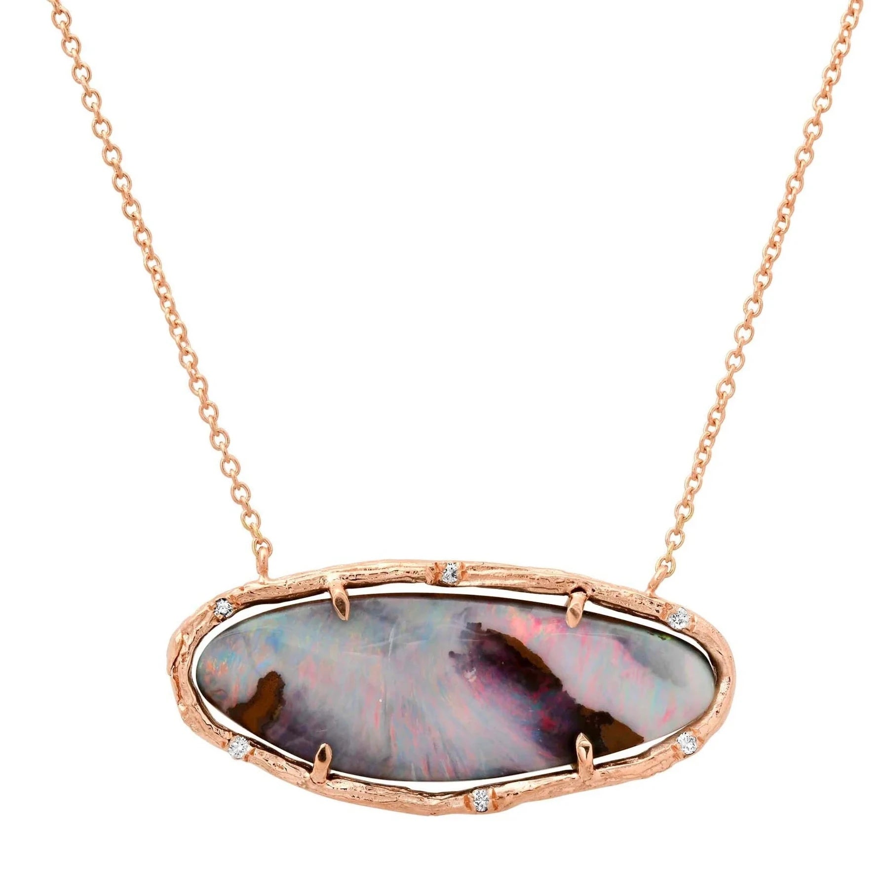 Pink Stardust Opal Necklace