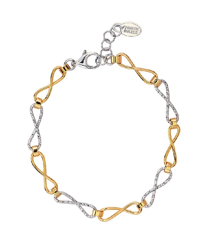 Ladies bracelets Christmas designs-Sterling Silver & Yellow Gold Plated Infinity Bracelet