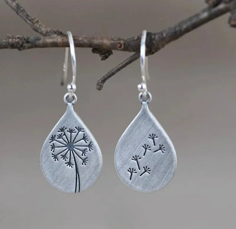 Ladies rings subtle luxury-Beautiful Wishing Dandelion Earrings