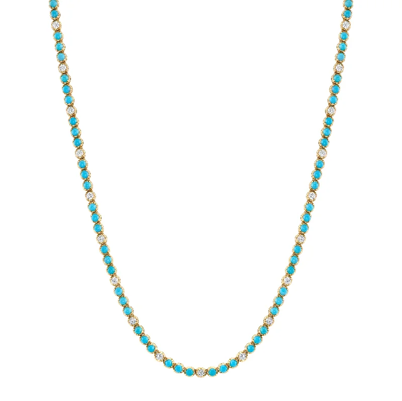 Alternating Tennis Diamond Necklace