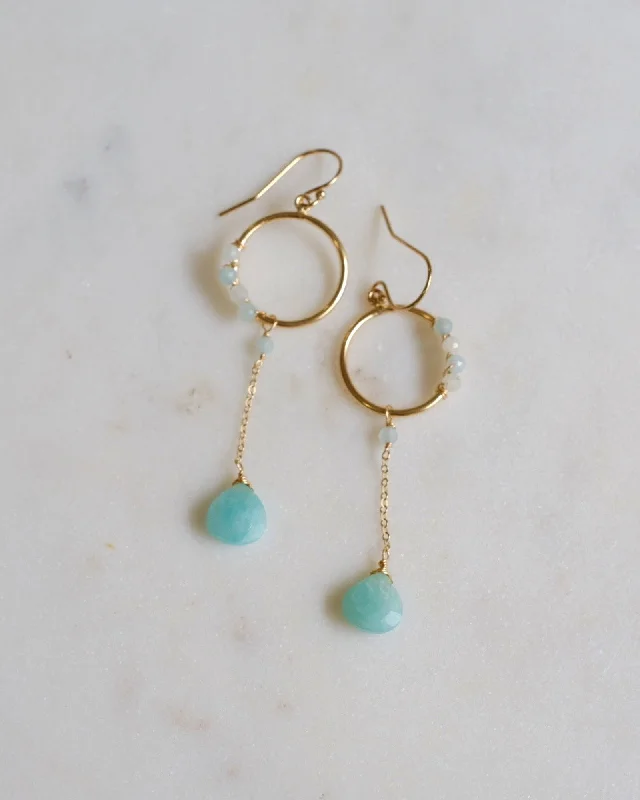 Ladies rings collectible items-Fiona Amazonite Earrings