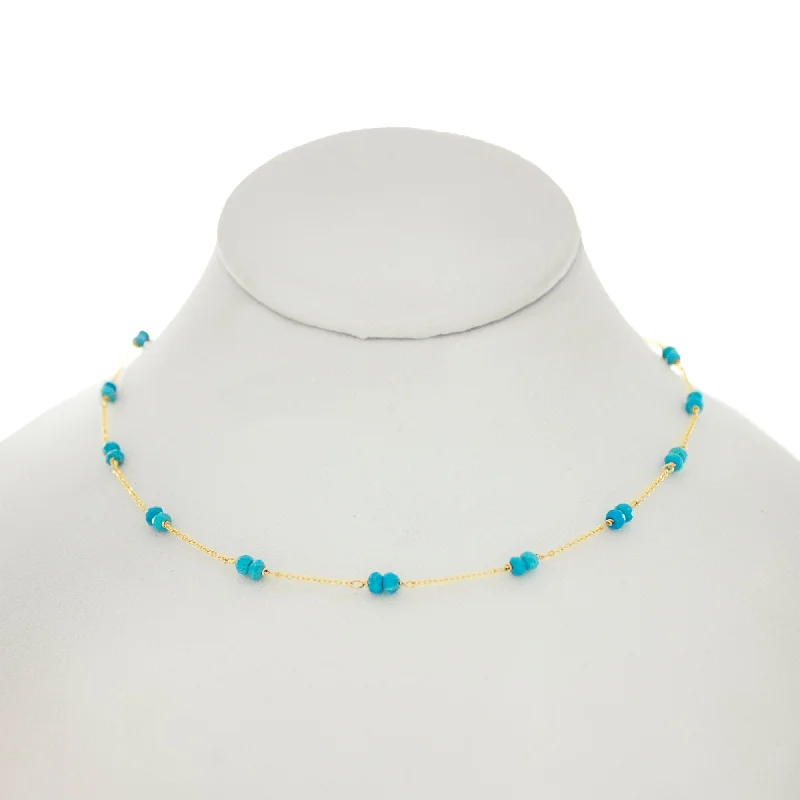 Arizona Blue - Turquoise Gems Between Chains Necklace