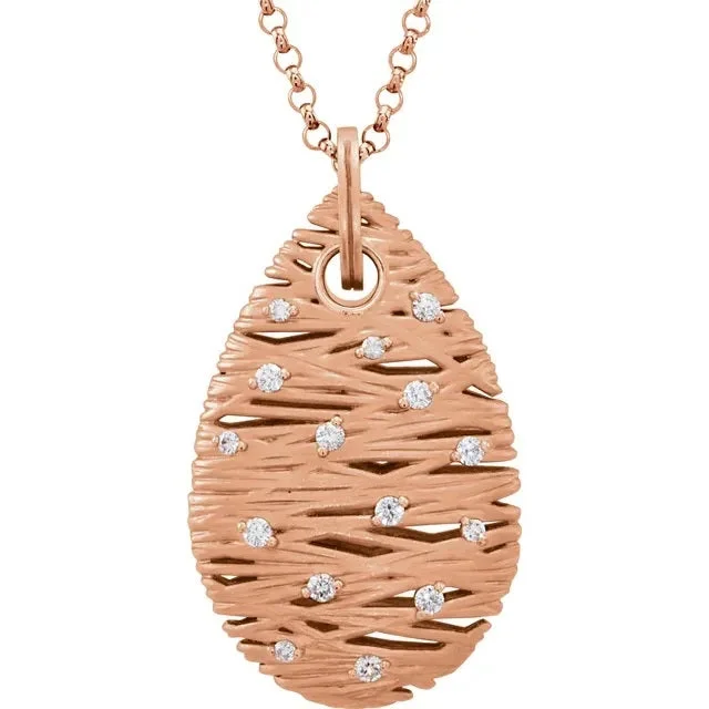 Diamond Rose Gold Nest Necklace