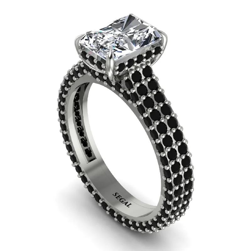 Ladies engagement rings e-commerce sites-Radiant Cut Diamond Pave Engagement Ring - Kenzie No. 33