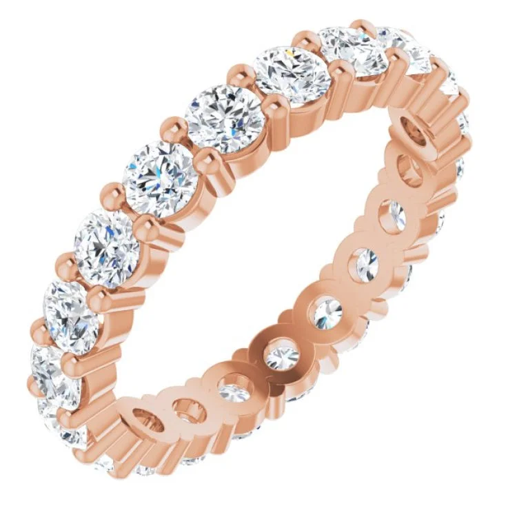 Ladies rings wedding accessories-14K Rose 1 3/4 CTW Lab-Grown Diamond Eternity Band Size 4