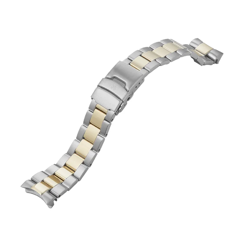 Ladies bracelets silver finishes-SKX/SRPD Watch Bracelet: Oyster Two-Tone Gold Finish