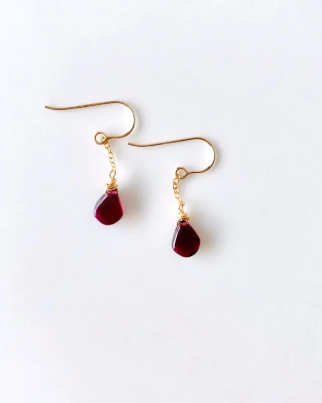 Ladies rings Valentine’s Day-Garnet simple Earrings