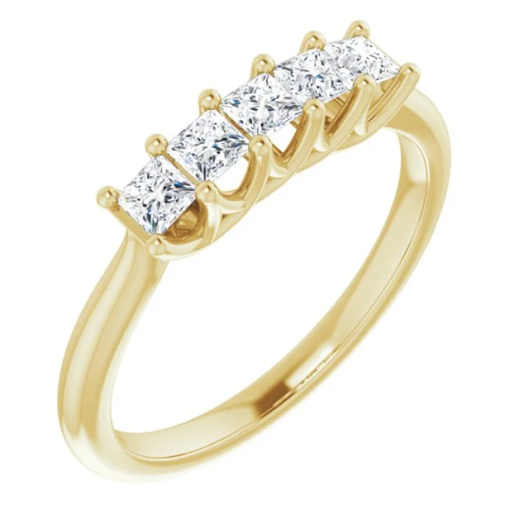 Ladies rings punk vibes-14K Yellow 1/2 CTW Natural Diamond Anniversary Band