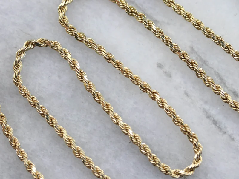 Gold Twisted Rope Chain Necklace