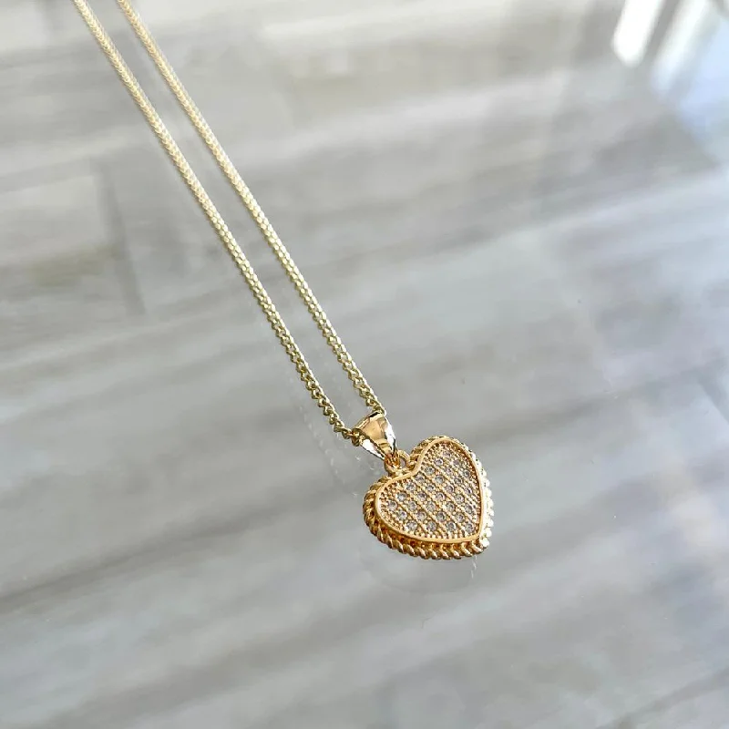 Pave Heart Necklace