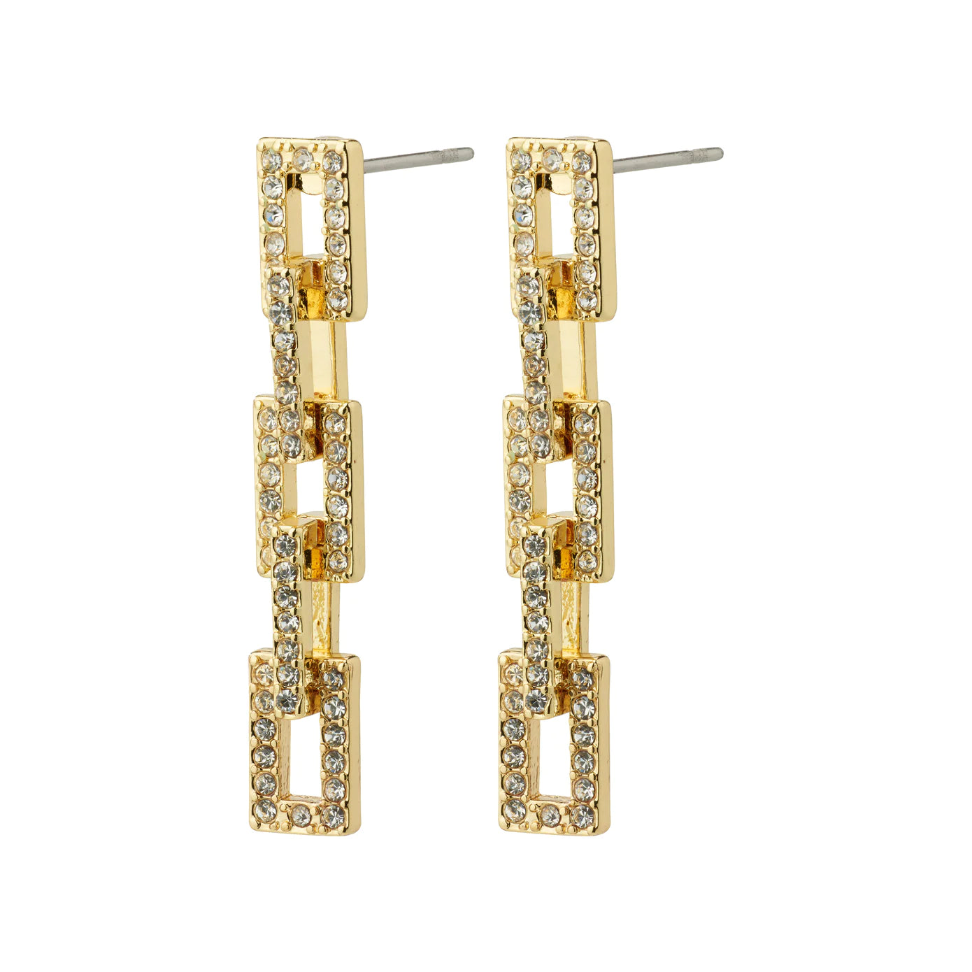 Ladies rings index finger-Coby Gold Plated Crystal Earrings