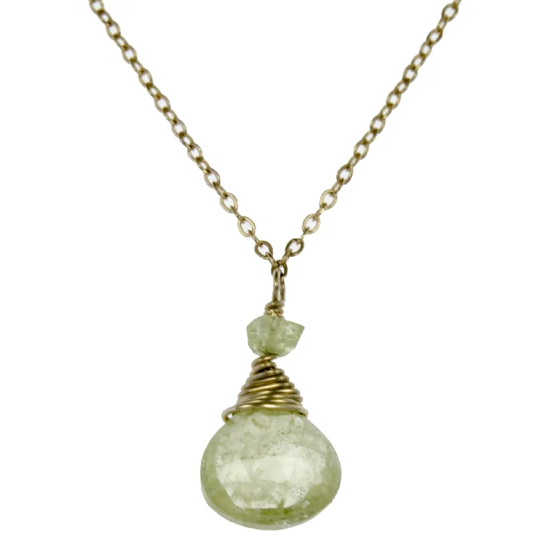 Green Garnet One Drop Necklace