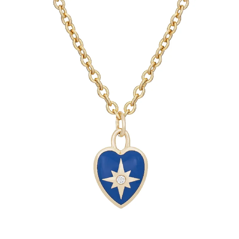 Diamond Enamel Heart Necklace