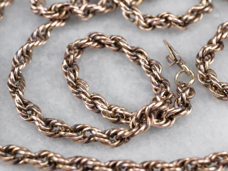 Thick Rose Gold Rope Chain Necklace