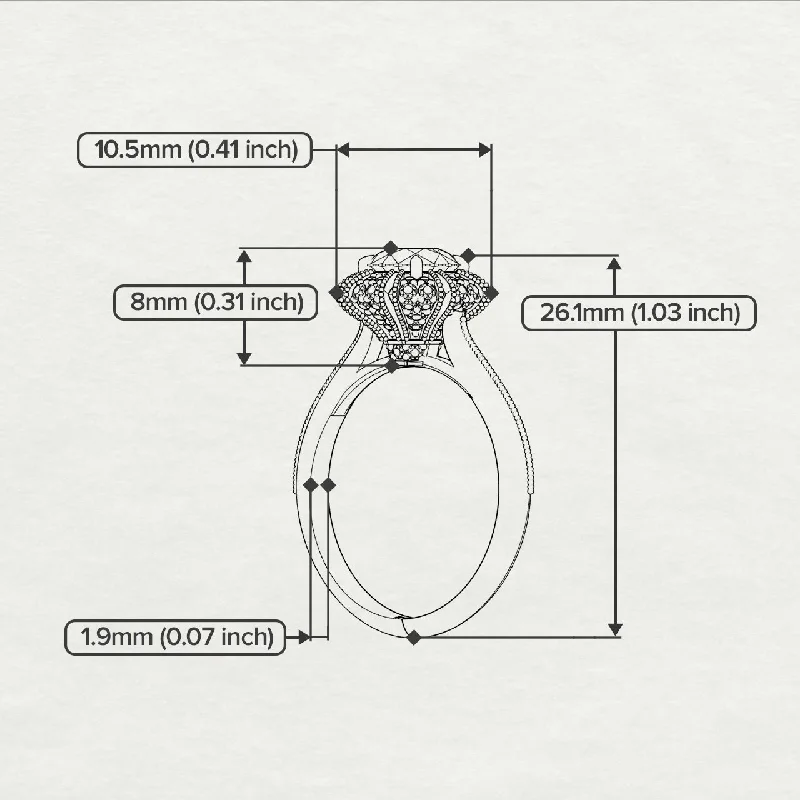 Ladies engagement rings price options-Emerald Crown Halo Engagement Ring - Annie No. 29