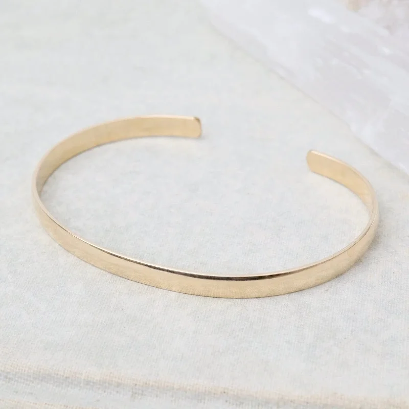 Ladies bracelets investment value-Low Dome Gold Filled Cuff Bracelet