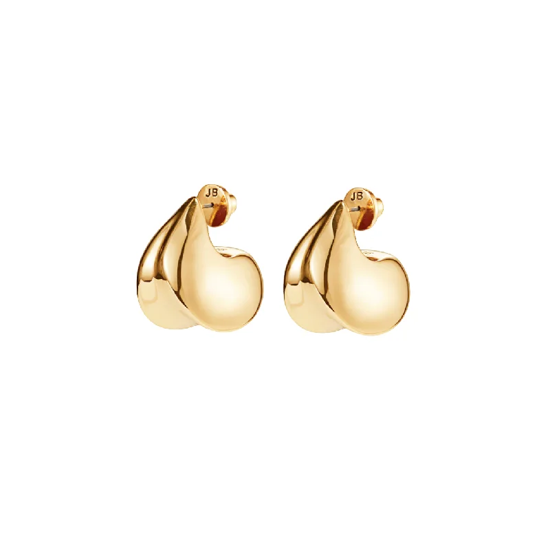 Ladies rings lightweight picks-Nouveau Puff Earrings - Gold