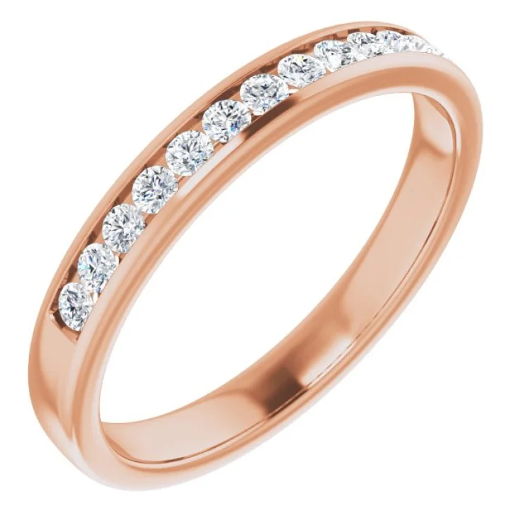 Ladies rings elegant looks-14K Rose 3/8 CTW Natural Diamond Band