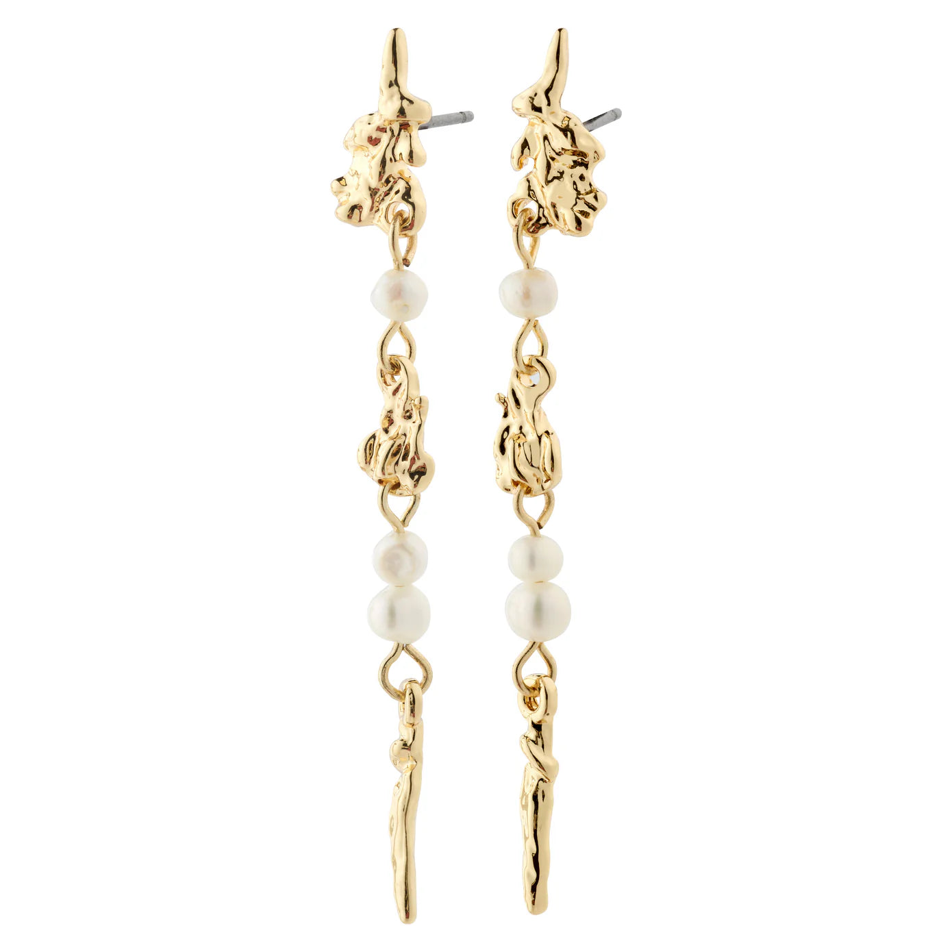 Ladies rings natural gems-Constance Gold Plated Pearl Earrings