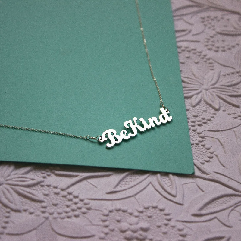 Be Kind Nameplate Necklace