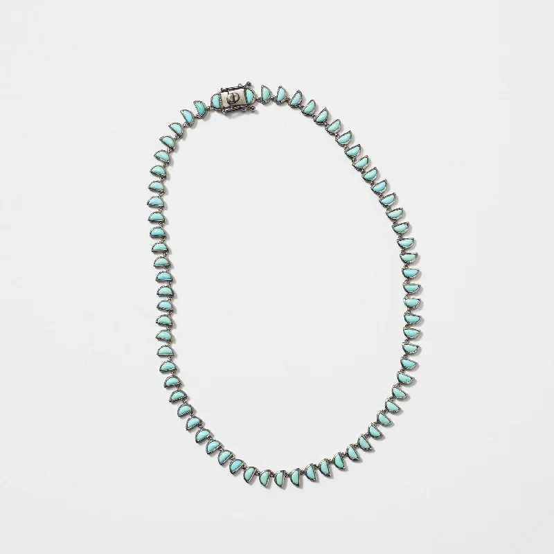 Small Turquoise Worm Riviere Necklace