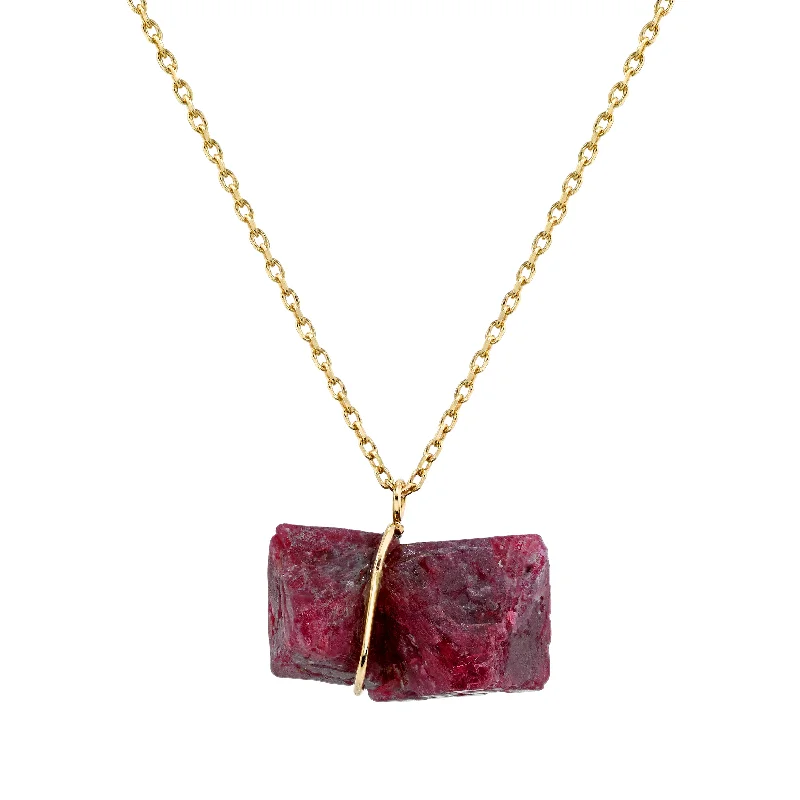 One-of a-Kind Raw Spinel Necklace