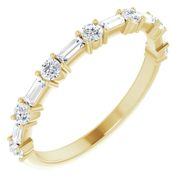 Ladies rings latest designs-14K Yellow 1/2 CTW Natural Diamond Anniversary Band