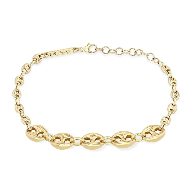 Ladies bracelets synthetic jewels-14k Mariner Station Chain Bracelet