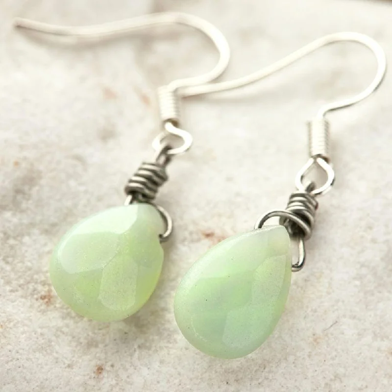 Ladies rings friendship rings-Amazonite Teardrop Earrings