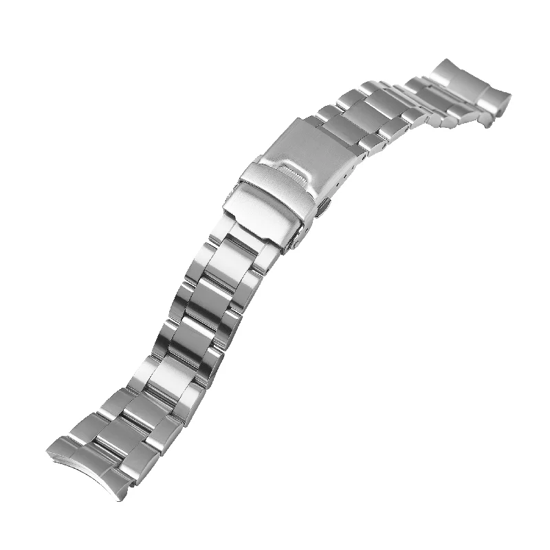 Ladies bracelets sapphire stones-NMK926/935 Nautilus Watch Bracelet: Oyster Brushed Finish