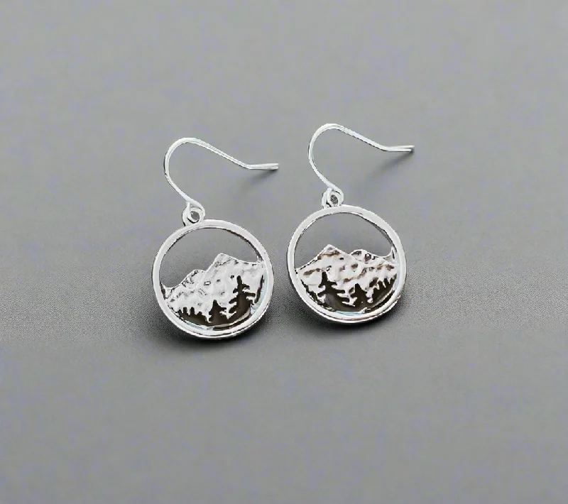 Ladies rings store locations-Round Mountain Range Earrings