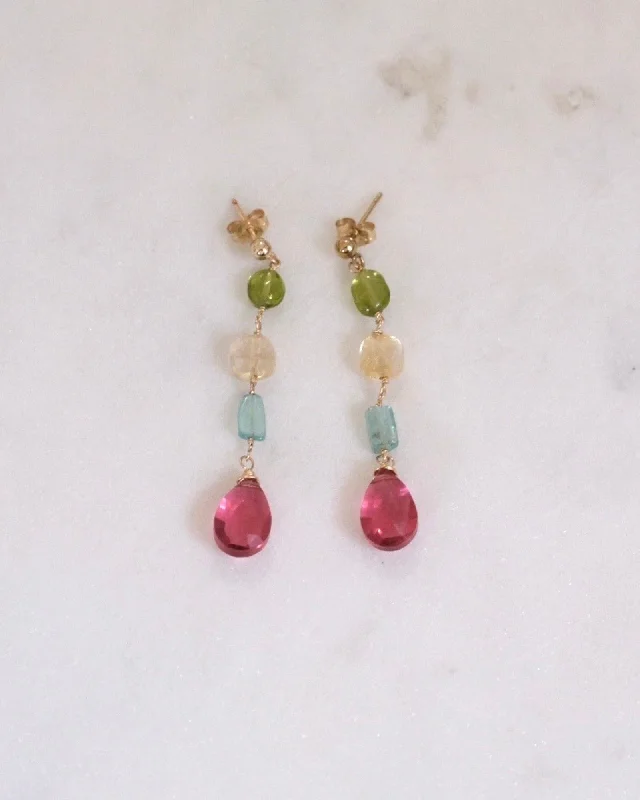 Ladies rings personalized-Tourmaline Tropical Earrings