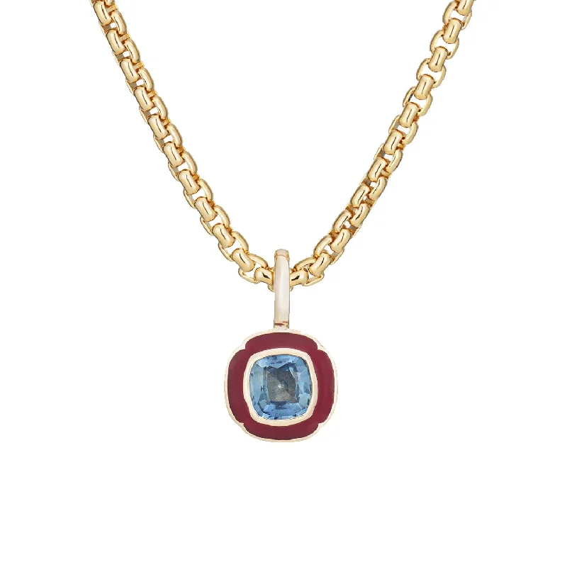 Blue Sapphire Tulip Pendant Necklace